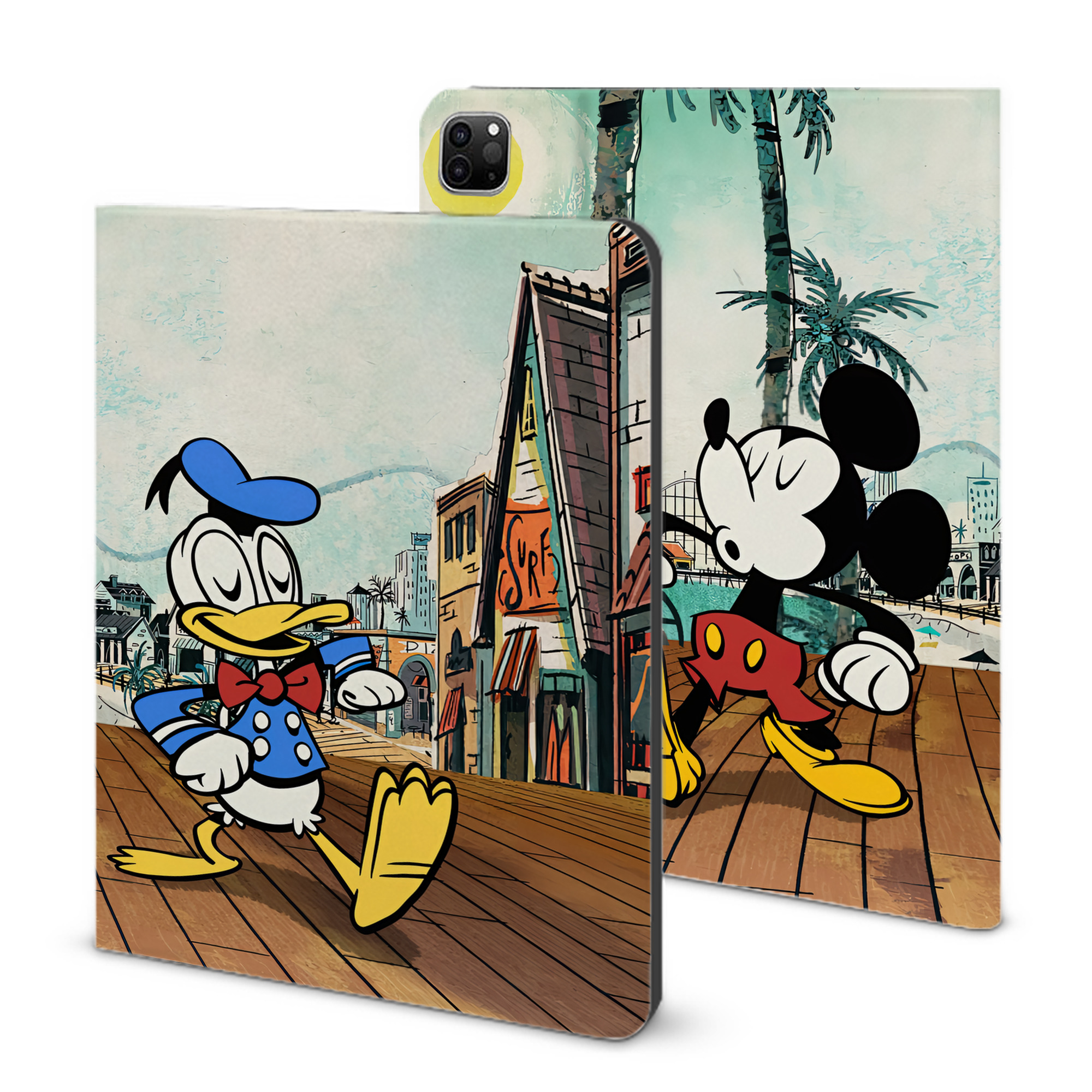 （画像用） ミッキーマウス Mickey Mouse IPad ケース ブック型 PUレザー TPU 耐衝撃 軽量 薄型 ペン収納なし 全面保護 IPad 各モデル対応